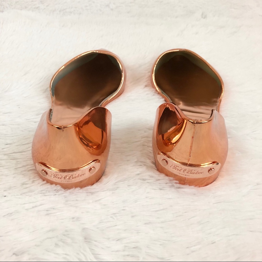 Ted Baker Cut Out Rose Gold Jelly Slipper Flats - Picture 4 of 6